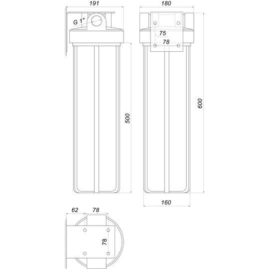 Фільтр-колба + ПП картридж Bіо+ systems SL20-BB Big Blue 20&Prime;, 1&Prime;