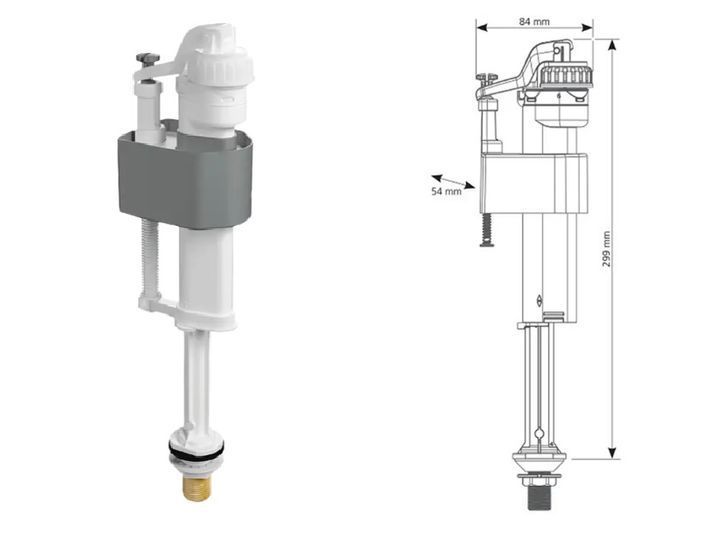 Клапан заповнення SIAMP Brio 754-1/2L,нижнє підведення 1/2''латунь , швидке наповнення