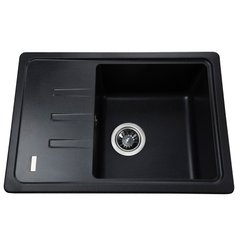 Гранітна мийка Globus Lux MONO чорний металік 620х435мм-А0001